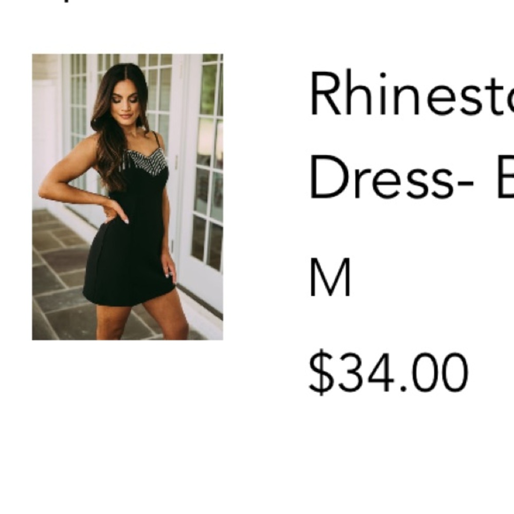 Rhinestone Fringe Sweetheart Dress - Black